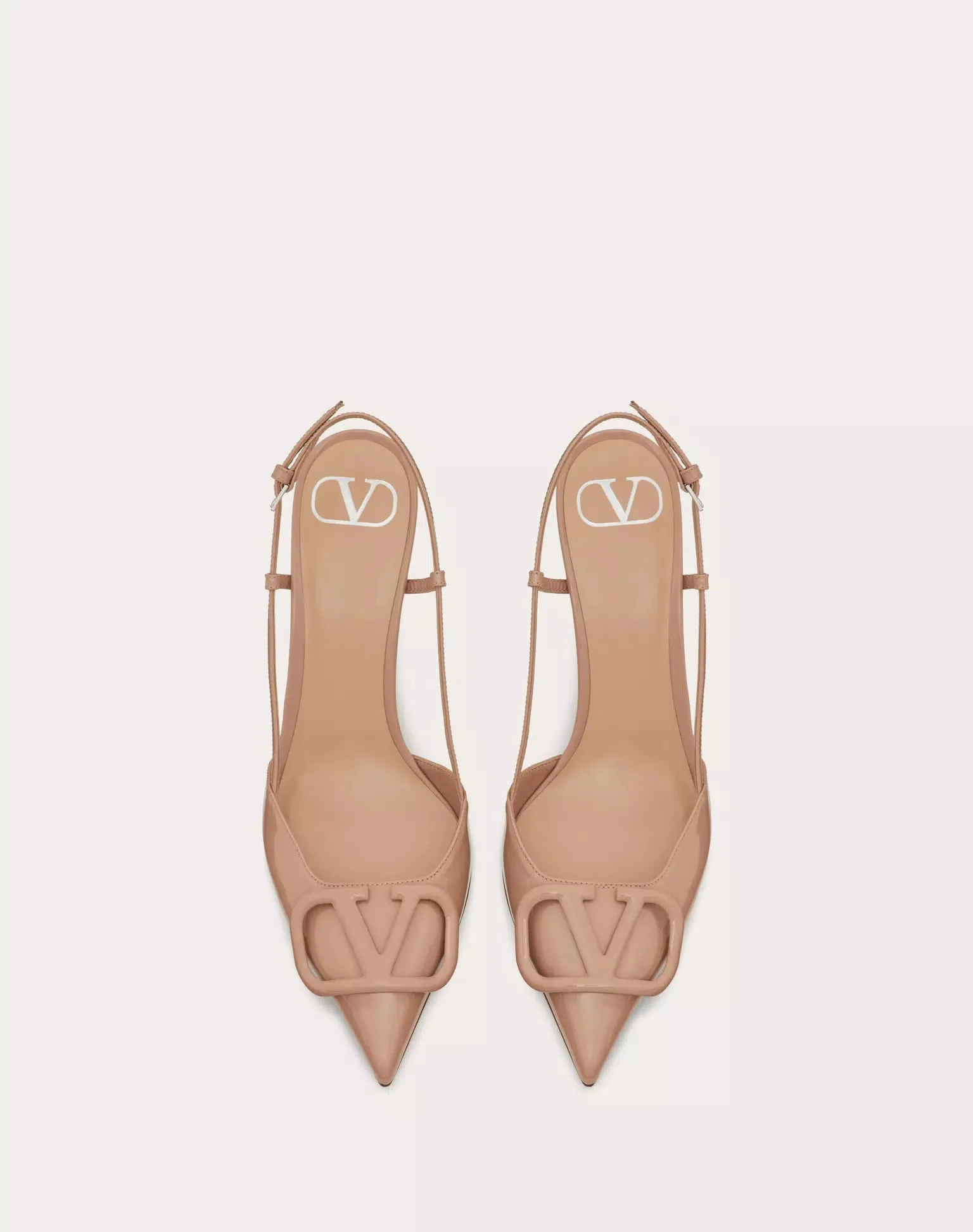 VALENTINO VLOGO SIGNATURE PATENT LEATHER SLINGBACK PUMP 80MM