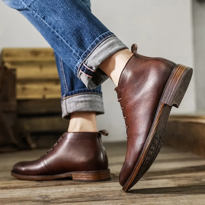 Vintage Handmade Ankle Boots for Men