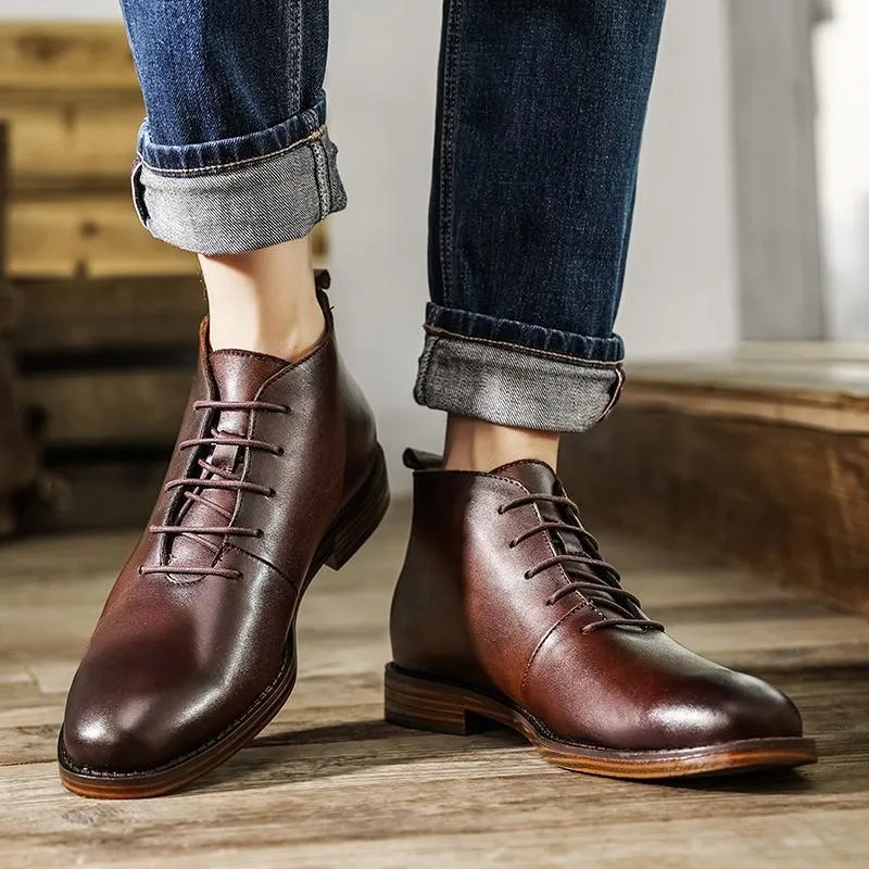 Vintage Handmade Ankle Boots for Men