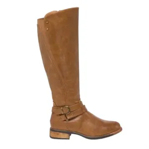 Wanted Women's Bergen Buckle Strap Tall Riding Boots Tan Size 7 1/2