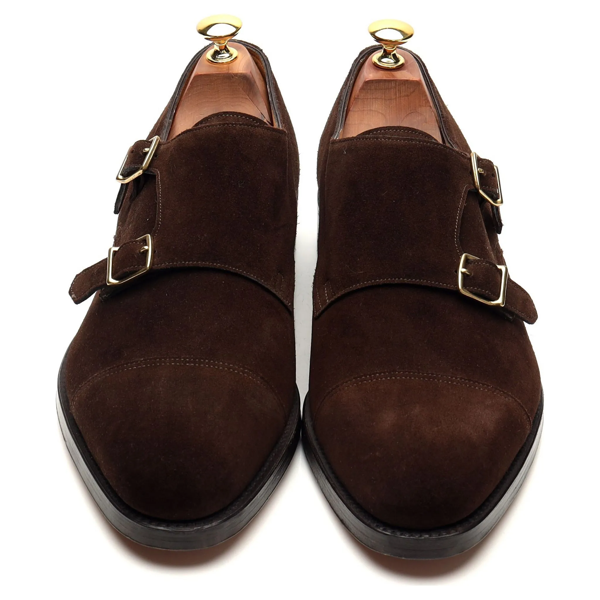 'William' Dark Brown Suede Double Monk Strap UK 10.5 E