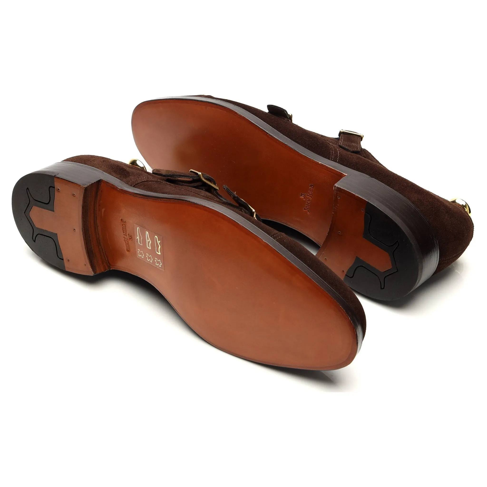 'William' Dark Brown Suede Double Monk Strap UK 10.5 E