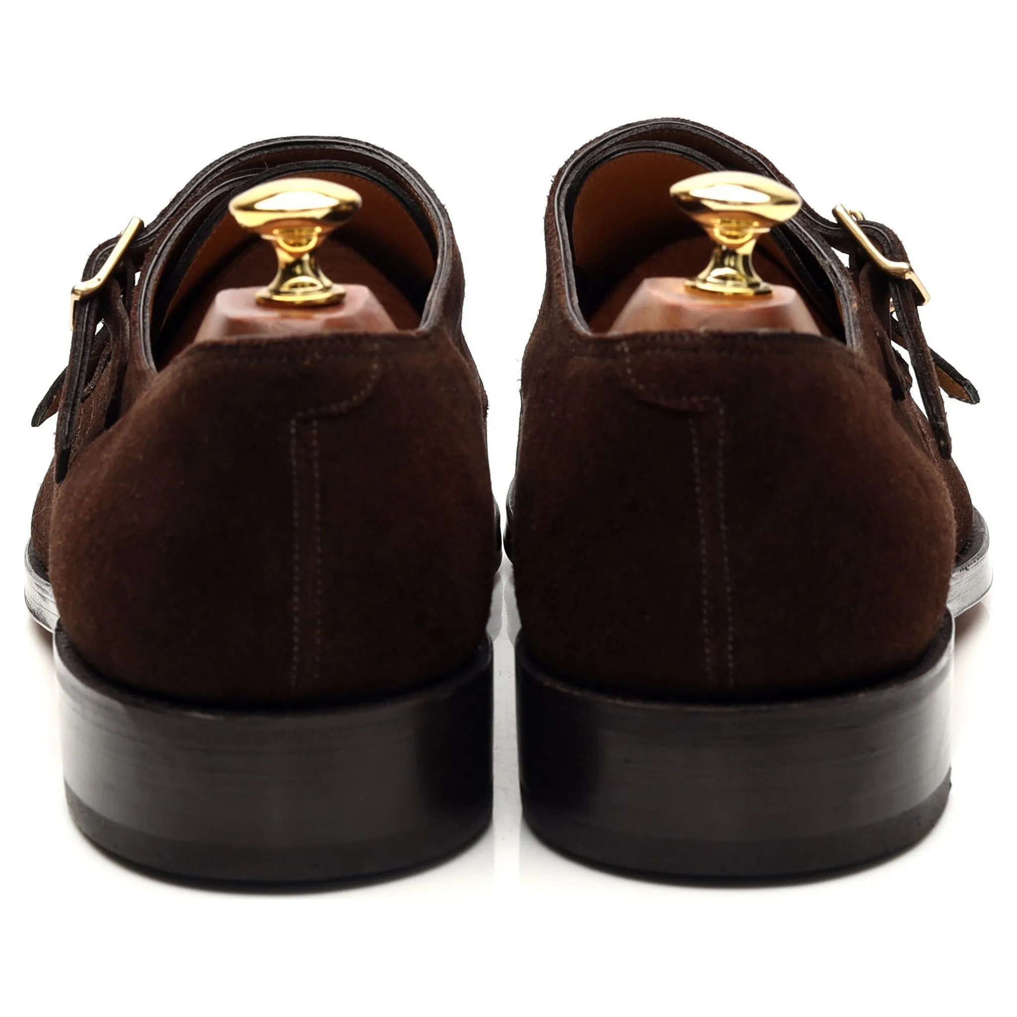 'William' Dark Brown Suede Double Monk Strap UK 10.5 E