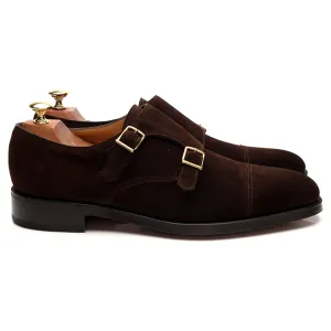'William' Dark Brown Suede Double Monk Strap UK 10.5 E
