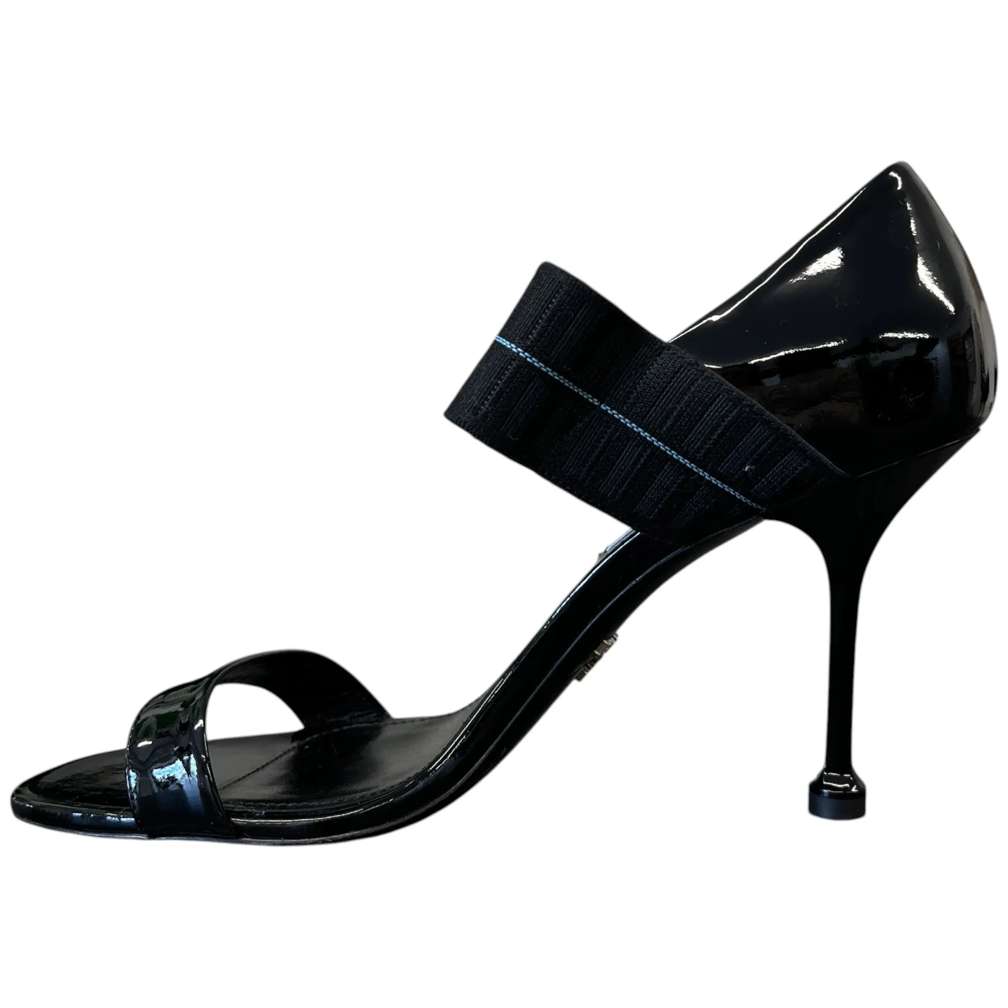 Women's Elastic Logo Heels Black Size EU 39 / UK 6