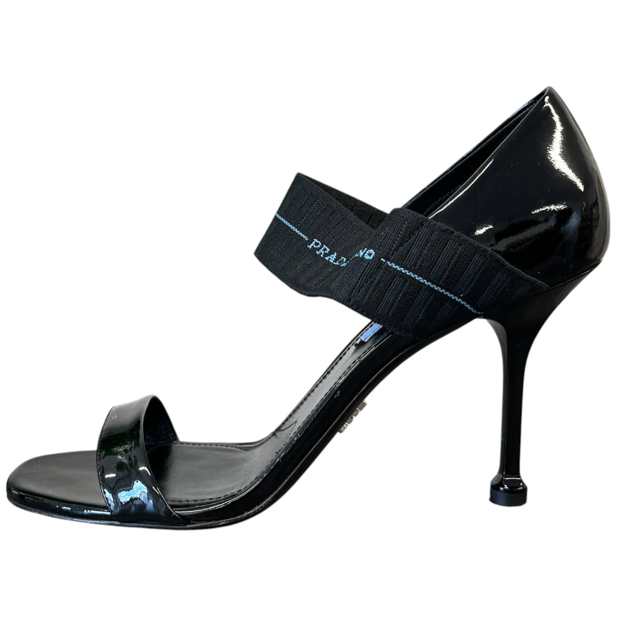 Women's Elastic Logo Heels Black Size EU 39 / UK 6