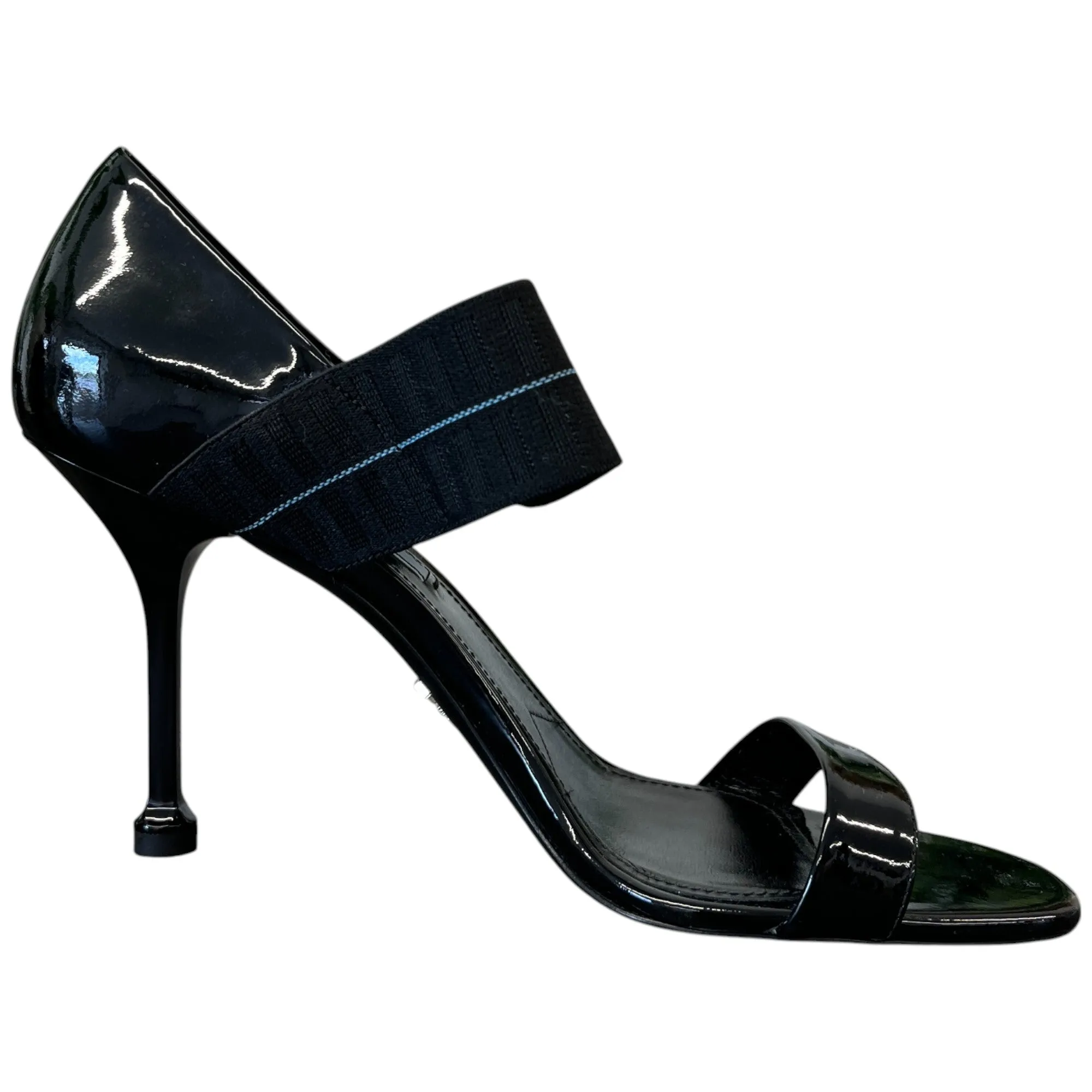 Women's Elastic Logo Heels Black Size EU 39 / UK 6