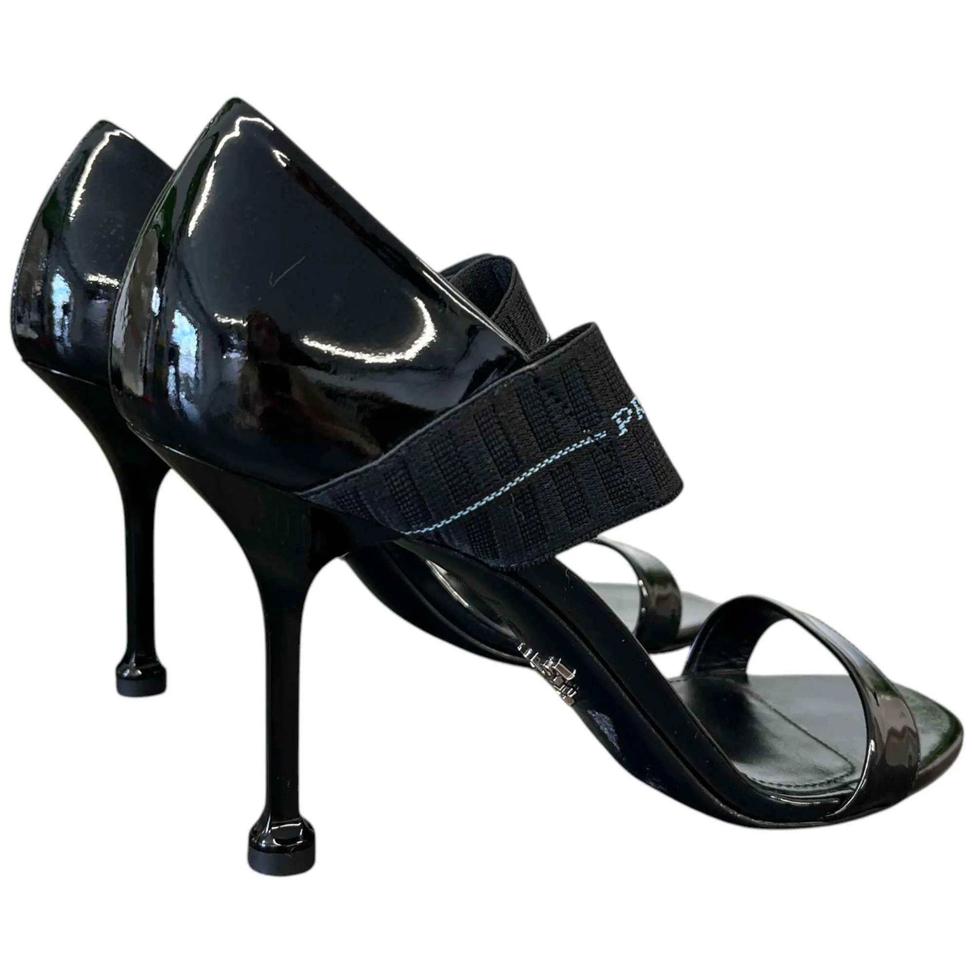 Women's Elastic Logo Heels Black Size EU 39 / UK 6