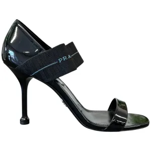 Women's Elastic Logo Heels Black Size EU 39 / UK 6
