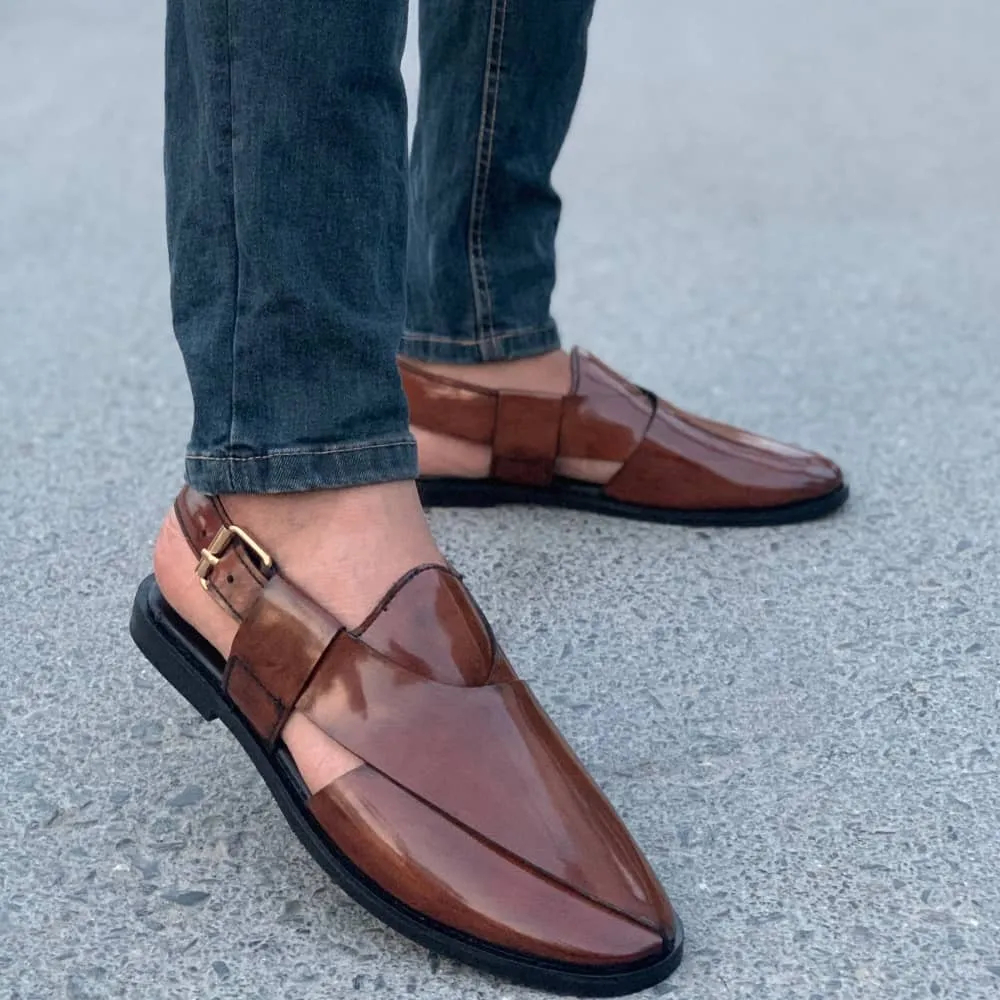 WS Pure leather Handmade Glossy Mustard Sandal S-00686
