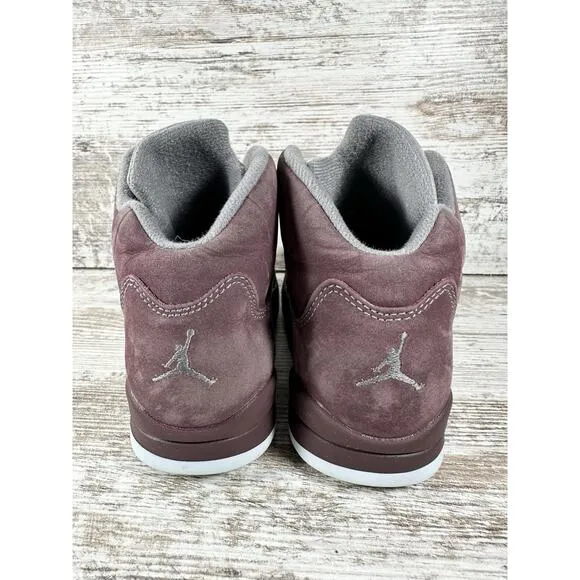 Youth Nike Air Jordan 5 Retro Burgundy Suede Sneakers Sz 1Y Athletic