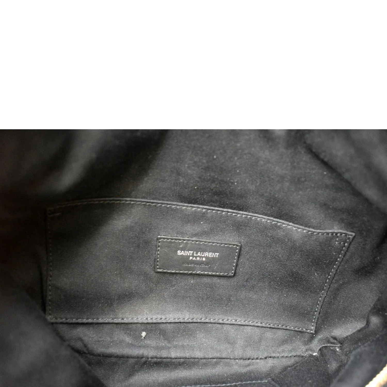YVES SAINT LAURENT Embossed Patent Leather Belt Bag Black