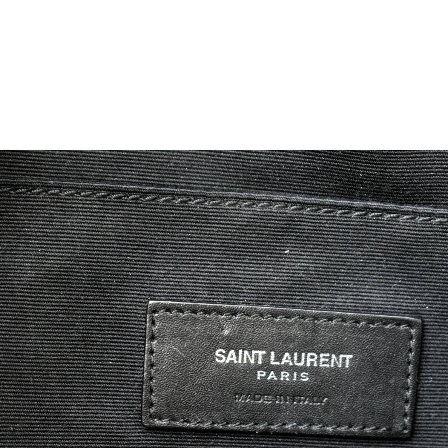 YVES SAINT LAURENT Embossed Patent Leather Belt Bag Black