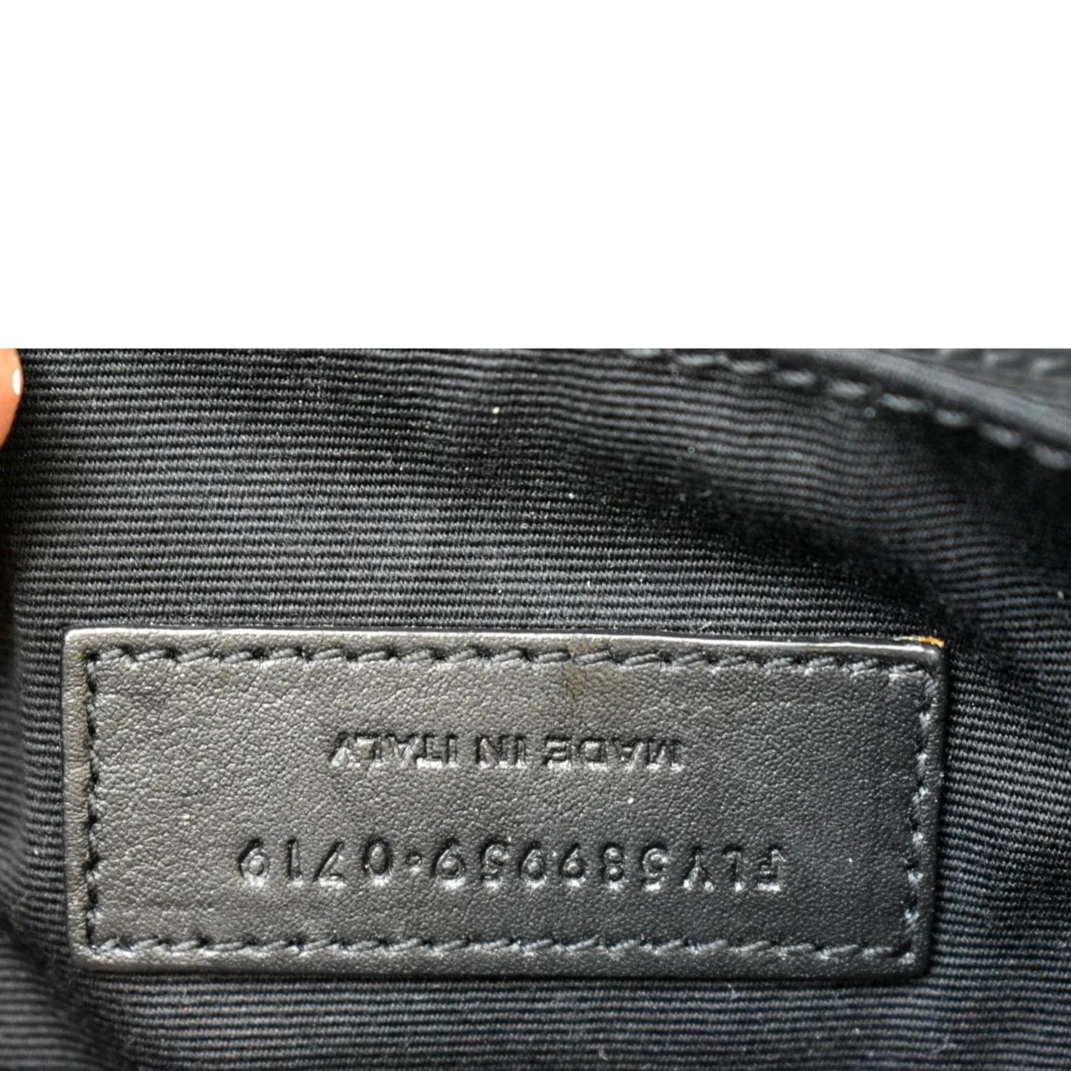 YVES SAINT LAURENT Embossed Patent Leather Belt Bag Black